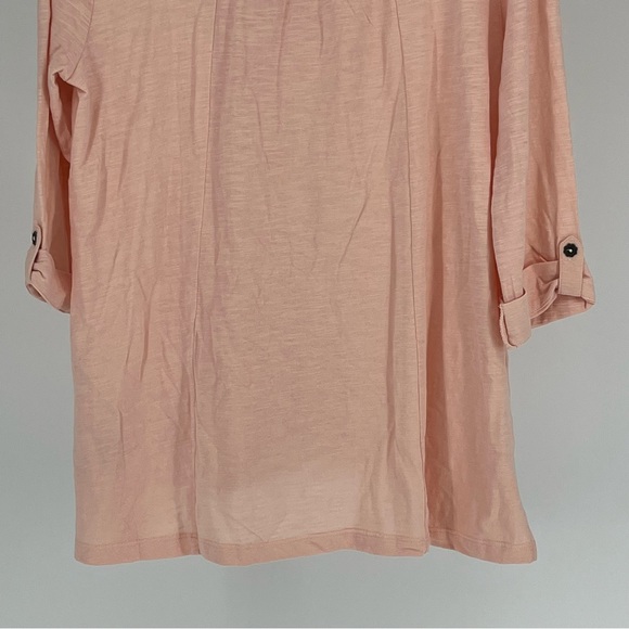 SOFT SURROUNDINGS NWT DIDI TOP SLUB JERSEY CROCHET LACE TOP 3/4TH SLEEVE PETITE - Picture 6 of 10